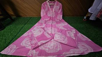 Beautiful pink 3-piece pure cotton kurta set 5