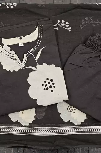 Beautiful printed brown kurta set with pant and dupatta