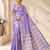 lavender fancy with tassels on pallu tussar silk saree