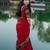 Red weaving cotton silk ethnic saree with blouse