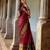 Red weaving cotton silk ethnic saree with blouse