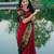 Red weaving cotton silk ethnic saree with blouse
