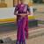 Rani-pink weaving cotton silk ethnic saree with blouse