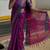 Rani-pink weaving cotton silk ethnic saree with blouse