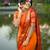 Orange weaving cotton silk ethnic saree with blouse