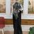 Black embroidered silk ready to wear saree with blouse