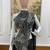 Black embroidered silk ready to wear saree with blouse