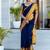 Blue weaving cotton silk ethnic saree with blouse