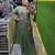 Green embroidered silk ready to wear saree with blouse