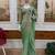 Green embroidered silk ready to wear saree with blouse
