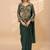 Green embroidered faux georgette ready to wear saree with blouse