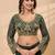 Green embroidered faux georgette ready to wear saree with blouse