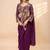 Wine embroidered faux georgette ready to wear saree with blouse