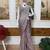 Coffee embroidered silk ready to wear saree with blouse