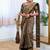 Cream weaving cotton silk ethnic saree with blouse