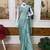 Rama-green embroidered silk ready to wear saree with blouse