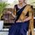 Blue weaving cotton silk ethnic saree with blouse