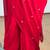 Red embroidered faux georgette ready to wear saree with blouse