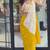 Yellow green embroidered faux georgette ready to wear saree with blouse