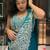 Rama green embroidered faux georgette ready to wear saree with blouse