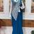 Rama green embroidered faux georgette ready to wear saree with blouse
