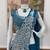 Rama green embroidered faux georgette ready to wear saree with blouse