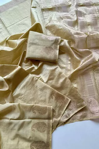 light parrot green fancy with tassels on pallu tussar silk saree