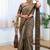 Cream weaving cotton silk ethnic saree with blouse