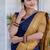 Blue weaving cotton silk ethnic saree with blouse