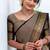 Cream weaving cotton silk ethnic saree with blouse