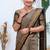 Cream weaving cotton silk ethnic saree with blouse