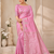 baby pink butta zari with tassels on pallu tussar silk saree