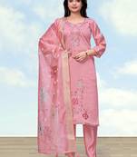 Pink color roman digital print kurta pair