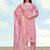 Pink color roman digital print kurta pair