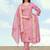 Pink color roman digital print kurta pair