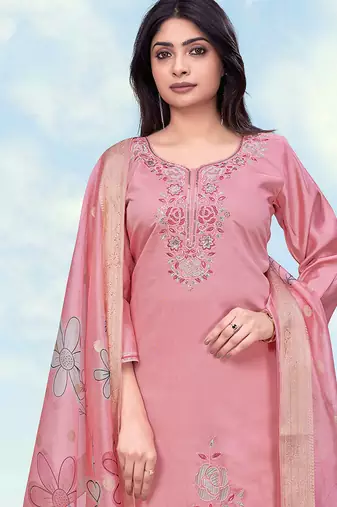 Pink color roman digital print kurta pair
