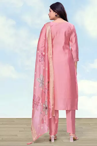 Pink color roman digital print kurta pair