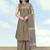 Dark beige color cotton blend mirror work kurta pair
