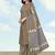 Dark beige color cotton blend mirror work kurta pair