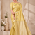 yellow butta zari with tassels on pallu tussar silk saree
