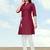 Maroon color cotton flex embroidered work kurta set