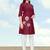 Maroon color cotton flex embroidered work kurta set