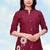 Maroon color cotton flex embroidered work kurta set