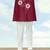 Maroon color cotton flex embroidered work kurta set
