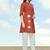 Rust color cotton flex embroidered work kurta set