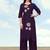 Dark purple cotton flex embroidered work kurta pant