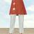 Rust color cotton flex embroidered work kurta set
