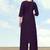 Dark purple cotton flex embroidered work kurta pant