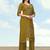 Olive green cotton flex causal regular fit kurti with pant