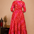 Women’s Red Bandhani Printed Anarkali Kurta Dress